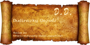 Dudinszky Dezső névjegykártya