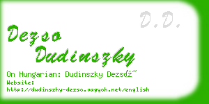 dezso dudinszky business card